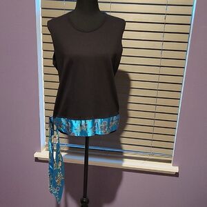 Avirex Black and Blue Asymmetrical Sleeveless Tank Top